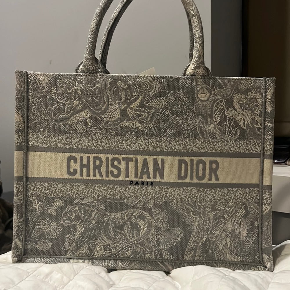 Christian Dior Book Tote Gray Oblique